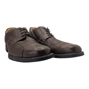 Belvedere Bay Bridge Men's Brown Pebbled Leather Split Toe Oxford Dress Shoes 11